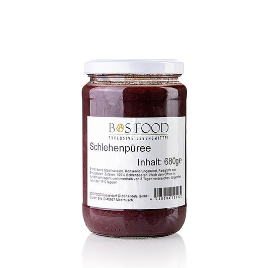Puur en fijn gezeefd sleedoorn puree in een pot van 680 g