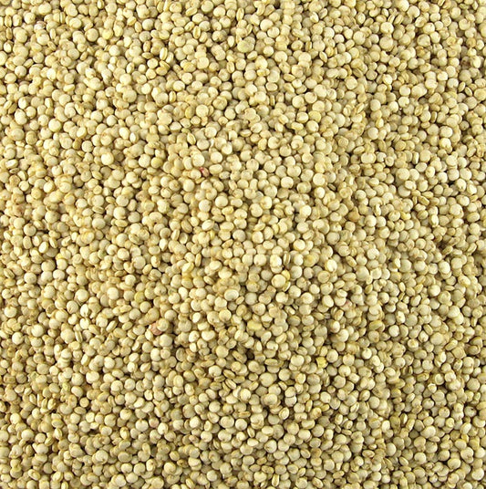 Quinoa Royal, een lichtgekleurde, biologische 1 kg zak quinoa uit Bolivia, het wondergraan van de Inca's