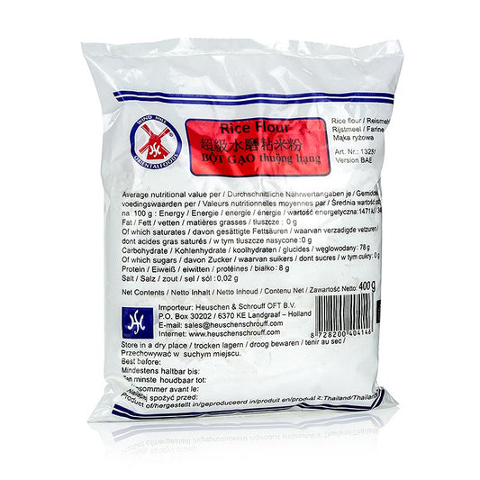 Organische witte rijstmeel van 400 g, perfect voor glutenvrije bakrecepten