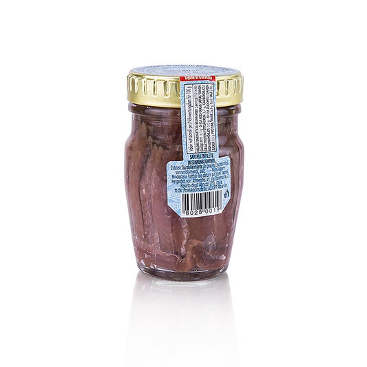 Ansjovisfilets, rood, in zonnebloemolie, 80 g