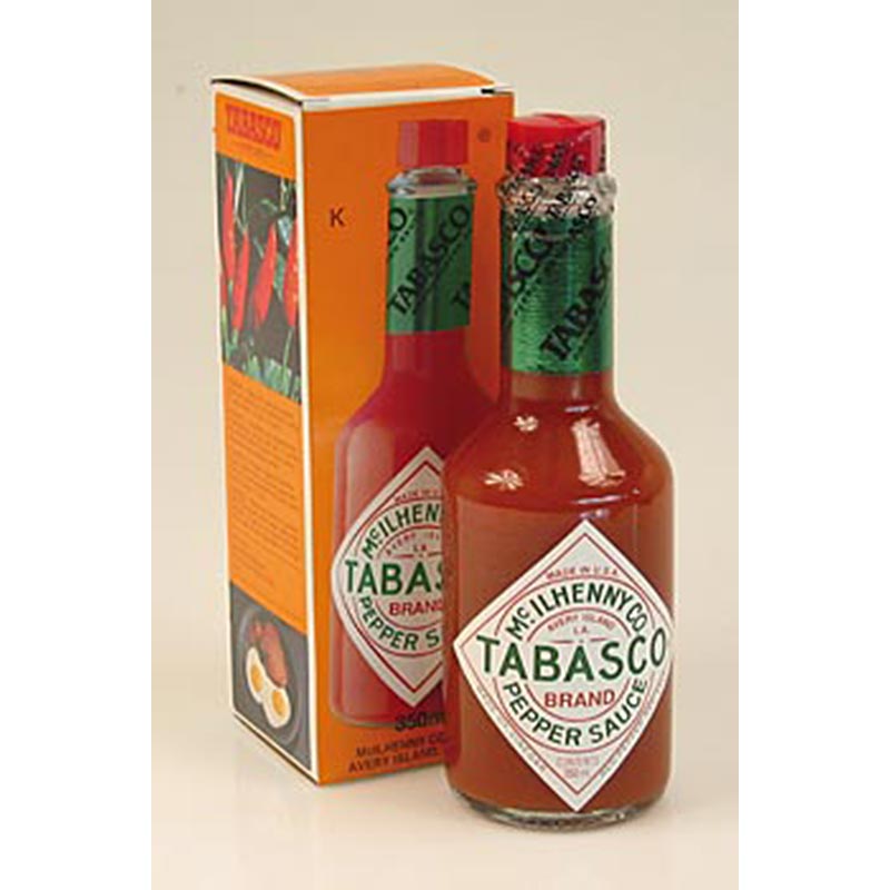 350 ml fles Tabasco rode pikante saus van McIlhenny met logo