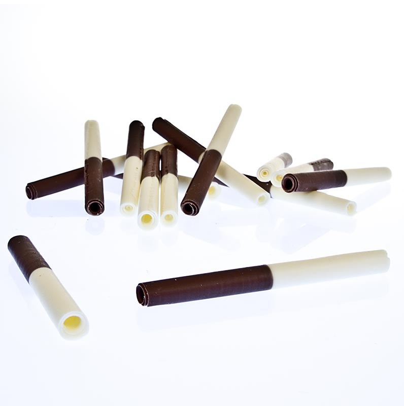 Chocolade sigaretten - Duo Gaughin, melk/witte chocolade, 8,5 cm lang, 700 g, 140 stuks - Hoogwaardige melk- en witte chocoladesigaretten, verpakt in een doos van 700 g, met een totaal van 140 stuks