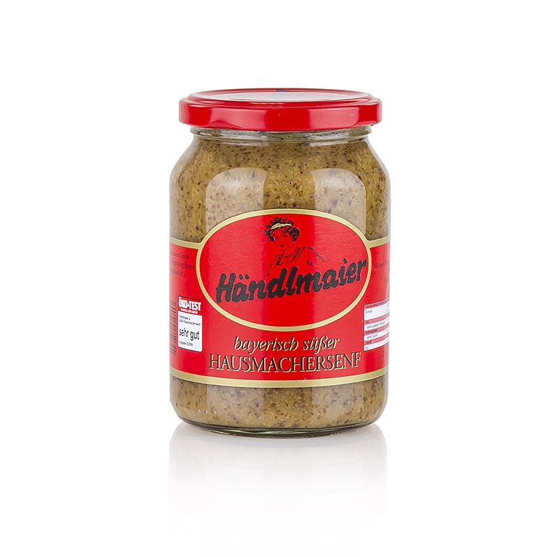 Händlmaier - Zoete huisgemaakte mosterd, 335 ml, traditionele Duitse mosterd in een glazen pot