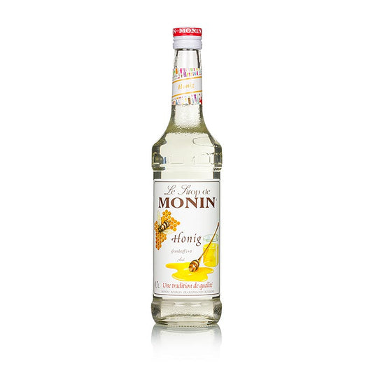 Monin honing siroop, 700 ml - Een fles van 700 ml heerlijke Monin honing siroop, perfect voor het zoeten van drankjes en recepten