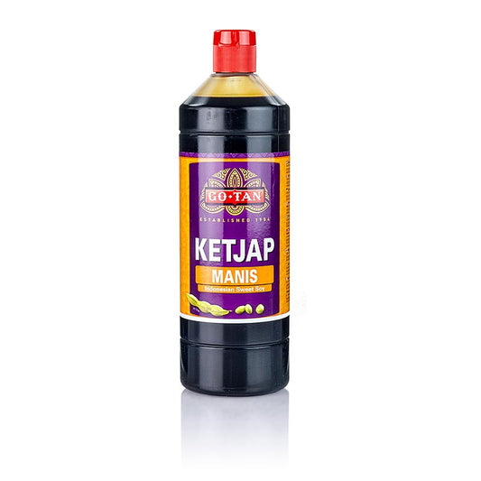 Soja ketjap manis, zoet, 1 liter - een fles van 1 liter van de heerlijke zoete Indonesische sojasaus