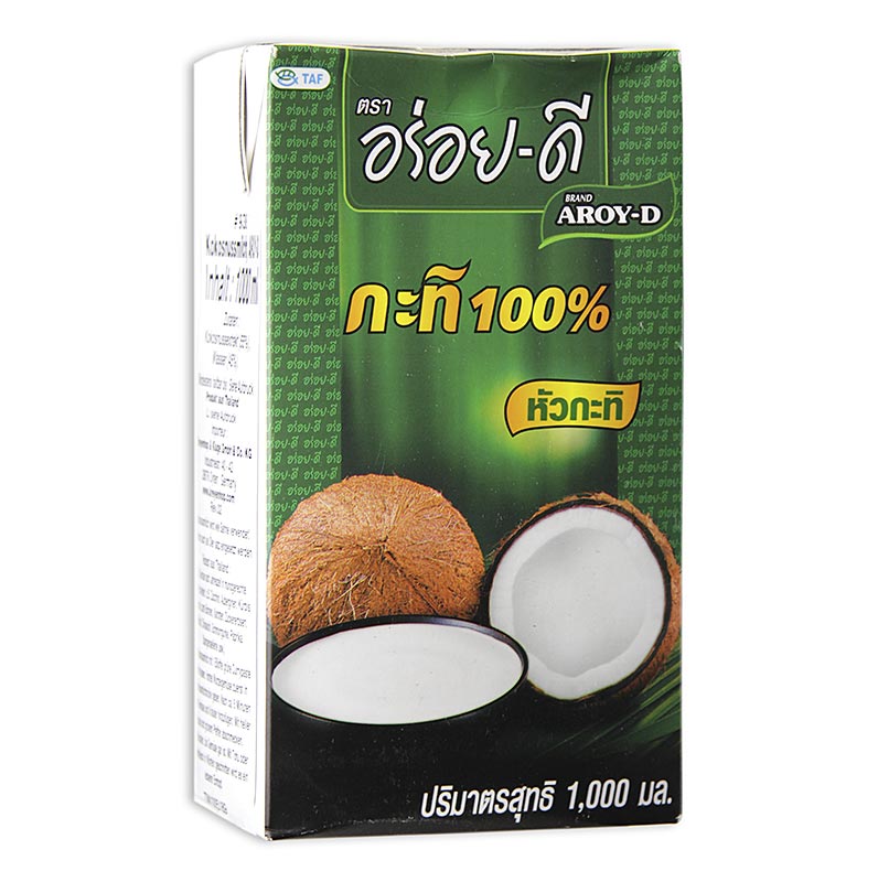 Kokosmelk Aroy-D, 1 liter, biologisch, glutenvrij, veganistisch, verpakt in duurzame verpakking