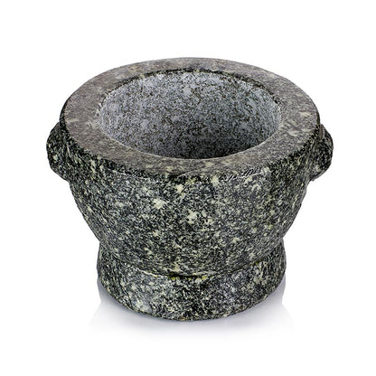 Stenen vijzel, ø 16,5 cm buiten, ø 12 cm binnen, 11 cm hoog, ca. 4 kg, 1 stuk