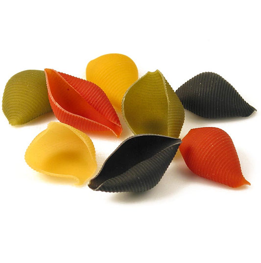 Pasta voor vulling, Conchiglioni Arleccino, 4-kleurig, 500 g - een heerlijke en kleurrijke mix van gevulde pastaschelpen van hoge kwaliteit