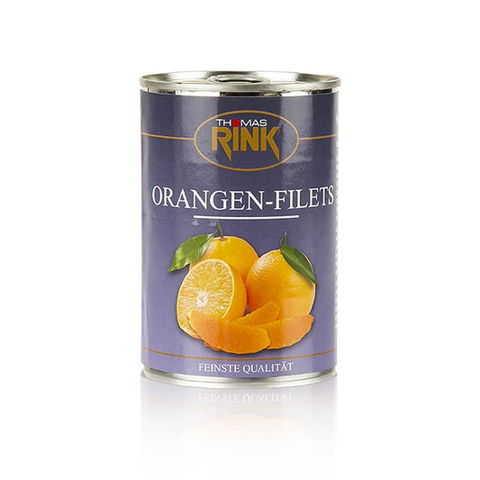 Sinaasappelfilets - gekalibreerde partjes, licht gesuikerd, 425 g: heerlijke en sappige partjes sinaasappel in lichte suikerstroop
