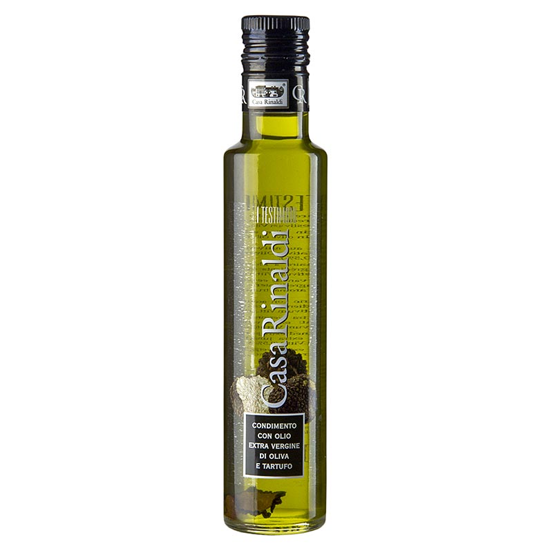 Extra olijfolie van eerste persing, Casa Rinaldi met witte truffelsmaak & zomertruffel, 250 ml - een heerlijke en hoogwaardige olijfolie verrijkt met de smaak van witte truffel en zomertruffel, perfect voor het versterken van de smaak van je gerechten