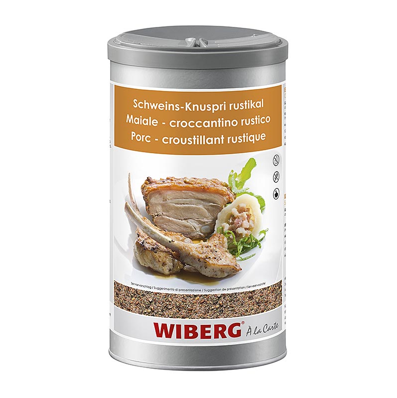Kruidig varkensvlees met knapperige textuur, verpakt in een zak van 880 gram van Wiberg