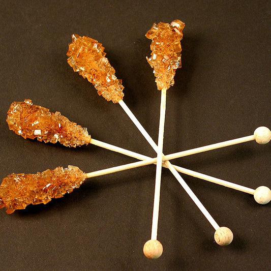 Kandissticks, bruin, suikerkristallen op een stokje, 1 kg, 100 stuks