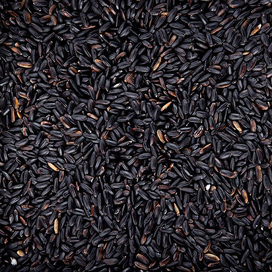 500 g pakket zwarte natuurlijke rondkorrelige rijst uit Piemonte, perfect voor het maken van heerlijke risotto