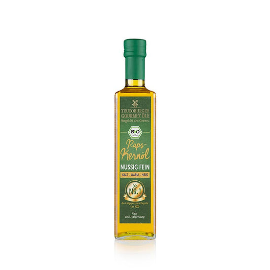 Koolzaadolie, koudgeperst, van gepelde koolzaad, extra vierge, Teutoburger Ölmühle, BIO, 500 ml