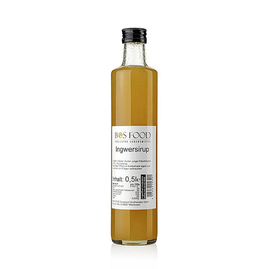 BOS FOOD Gembersiroop, voor thee of als smaakmaker, 500 ml