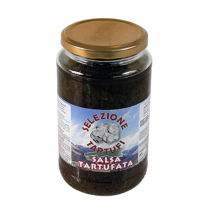 Rich and flavorful truffle sauce with summer truffle and olives, in a 500 gram jar