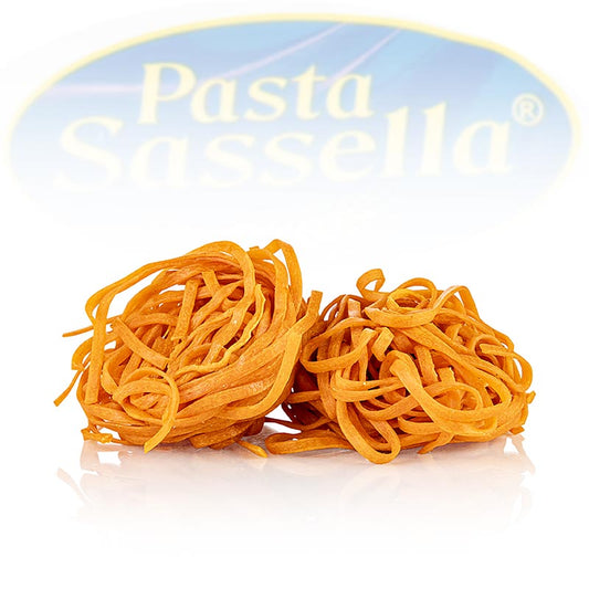 Verse tagliarini met tomaat, rood, bandpasta, 3 mm, Sassella, 500 g