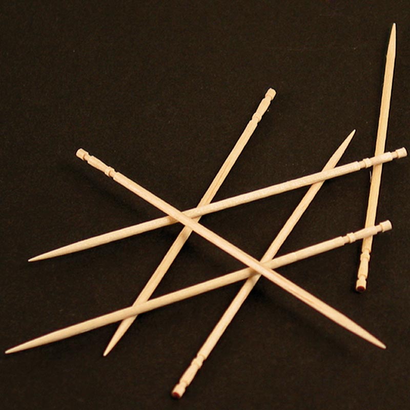Houten satéstokjes, Japan Picker, dun, ø 2mm, 10cm, 1000 stuks - Duurzame dunne houten satéstokjes van 10cm lengte met een diameter van 2mm, verpakt in een set van 1000 stuks