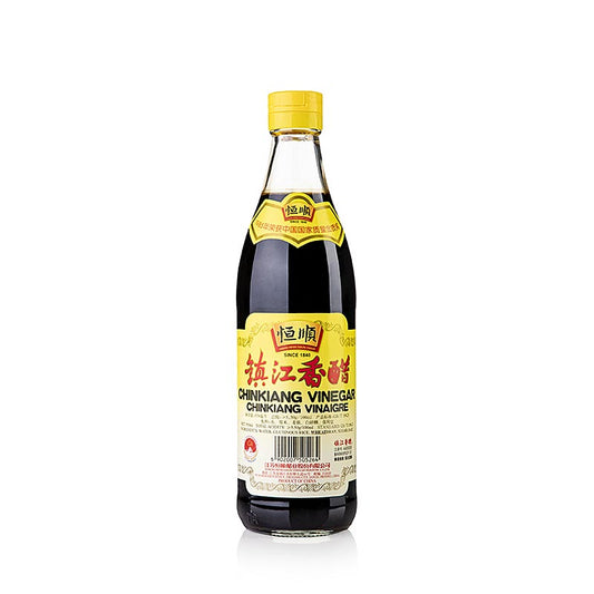 Zwarte rijstazijn - Chinkiang azijn, afkomstig uit China, 550 ml fles
