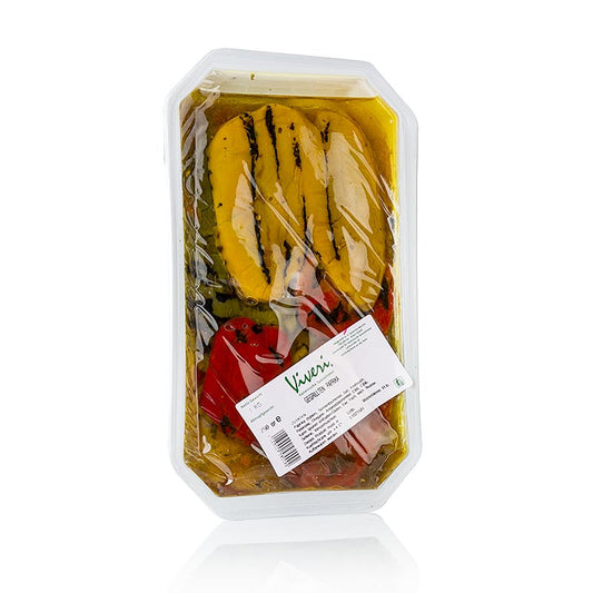 Gepekelde paprika's, gegrild en bewaard in heerlijke zonnebloemolie, 1 kg