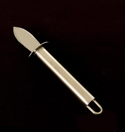 Oestermes, met roestvrijstalen handvat + vingerbescherming, kort lemmet, 18 cm lang, 1 stuk
