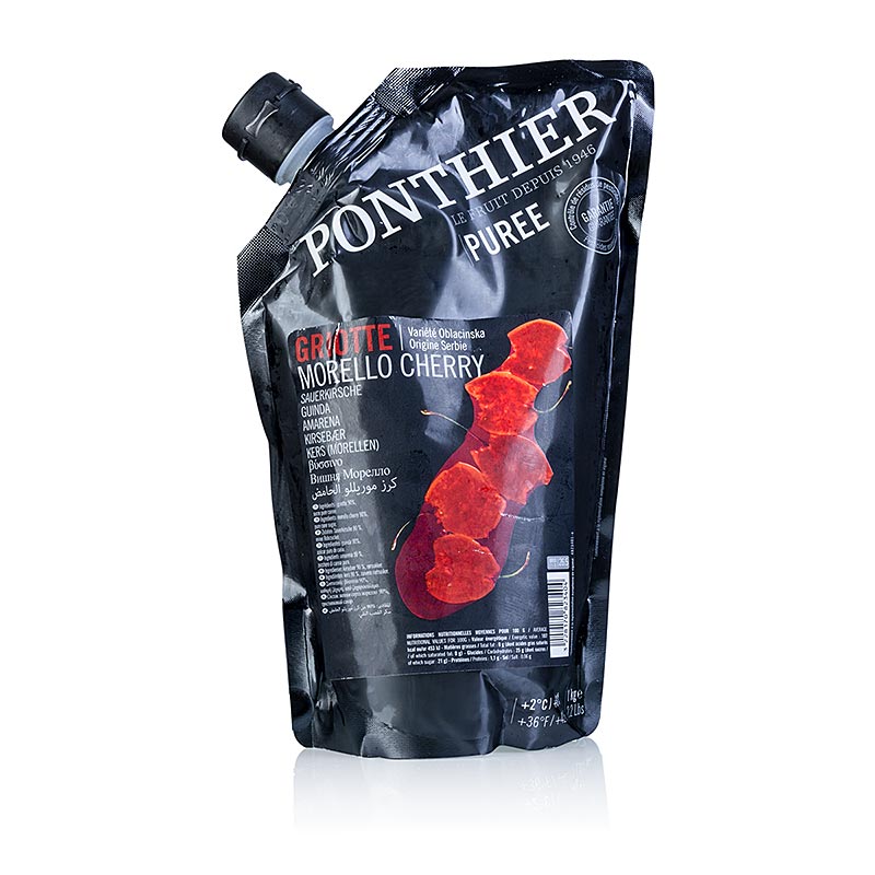 Zure kers puree met suiker, gemaakt van Griottes kersen, 1 kg verpakking