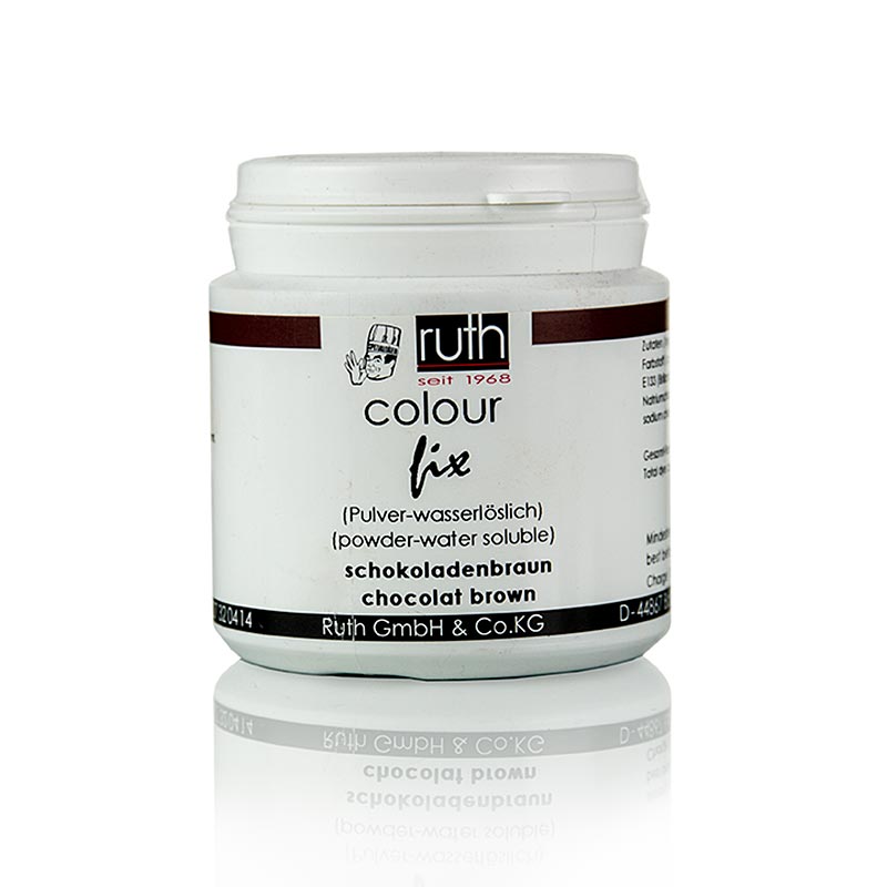 Kleurpoeder voor levensmiddelen, chocoladebruin, oplosbaar in water, 9111, Ruth, 50 g - hoogwaardig kleurstofpoeder voor het kleuren van voedsel en chocolade, 50 gram verpakking van het merk Ruth