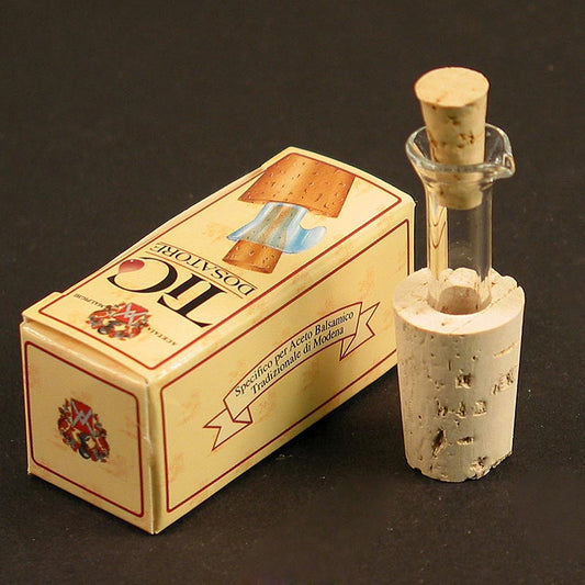 Flessendruppelaar voor balsamicoazijn & olie (druppelaar TIC-kurk met glazen buisje), 1 stuk