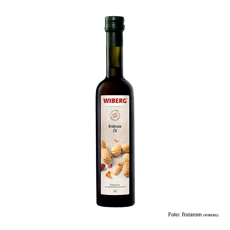 Koudgeperste Wiberg arachideolie van 500 ml, perfect voor koken en bakken