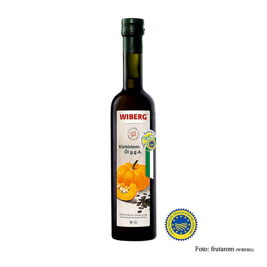 Wiberg Stiermarkse pompoenpitolie, BGA, 100% pure variëteit, 500 ml - Koudgeperste olie van de hoogste kwaliteit uit Stiermarken, Oostenrijk