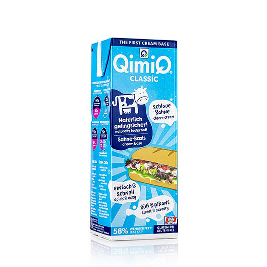 QimiQ Classic Naturel, een veelzijdig product om te koken, bakken, raffineren, met 15% vet, verpakt in 1 kg verpakking
