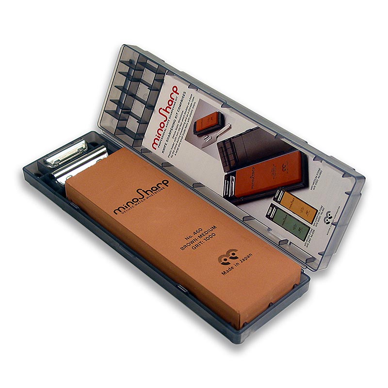 Mino Sharp slijpsteen (water), korrelgrootte 1000, met plastic houder, nr. 460, 1 stuk