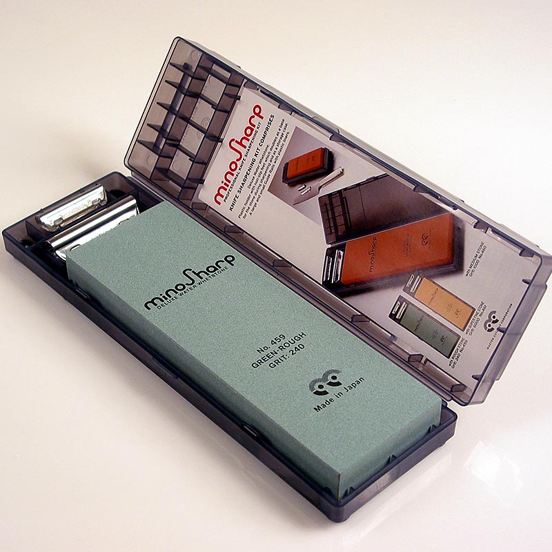Mino Sharp slijpsteen (water), korrelgrootte 240, met plastic houder, nr. 459, 1 stuk