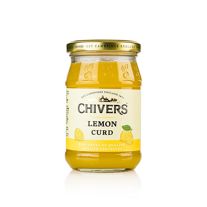 Pot met 320 g Chivers Lemon Curd, een romige en smaakvolle citroenvulling voor desserts of broodjes