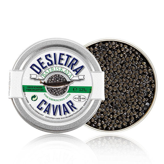 Desietra Baeriskaya kaviaar (baerii), aquacultuur, zonder conserveermiddelen, 125 g