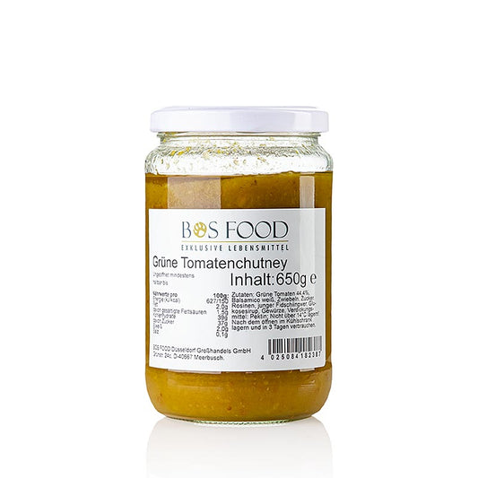 Groene tomatenchutney, met witte balsamico, 650 g
