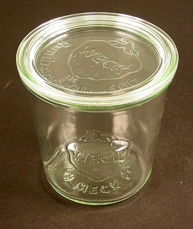 Omkiepbare pot, ø 100 mm, 580 ml, rond, met deksel, zonder klemmen en rubberen ring, Weck, 1 stuk