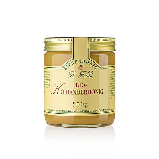 Feldt korianderhoning, Karpaten, licht, fijn romig, kruidig, biologisch, 500 g