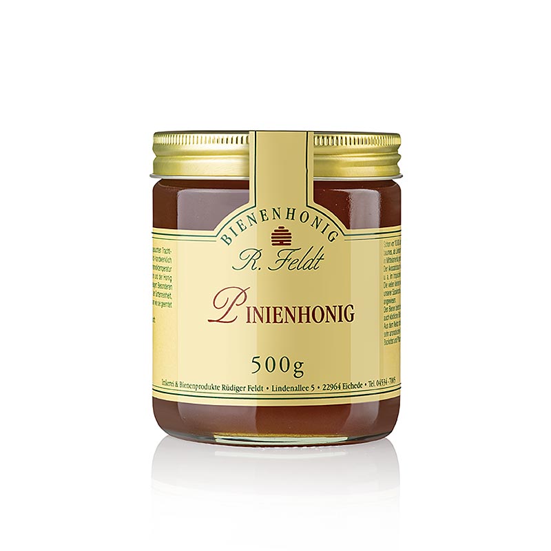 Pijnboompittenhoning, Egeïsche Zee, donker, mild-kruidige pijnboompittenhoning met kruidenvegetatie, 500 g