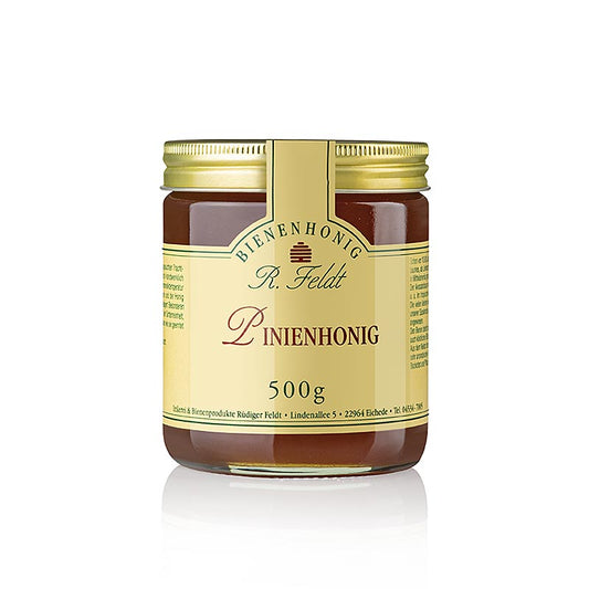 Pijnboompittenhoning, Egeïsche Zee, donker, mild-kruidige pijnboompittenhoning met kruidenvegetatie, 500 g