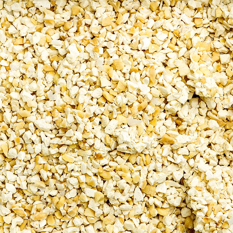 Franse nougat van Montelimar, lichtbruin, grof geraspt, 2-4 mm, verpakt in een zak van 1 kg, heerlijk en authentiek zoet snoepgoed