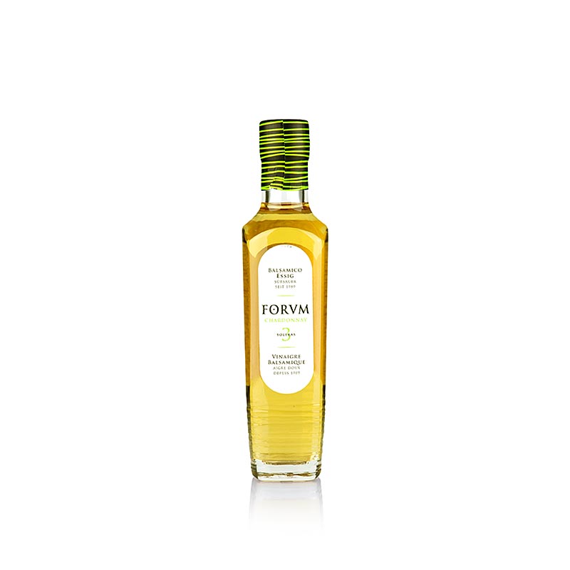 250 ml fles FORVM Chardonnay balsamicoazijn, gerijpt in houten vaten, productafbeelding