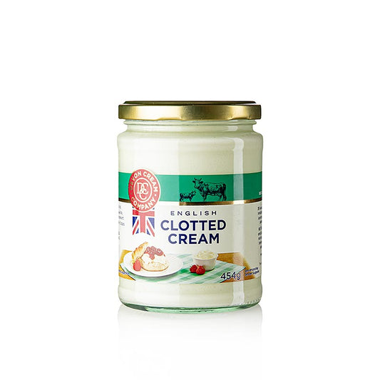 Engelse clotted cream, vaste roomcrème, 55% vet, 454 g