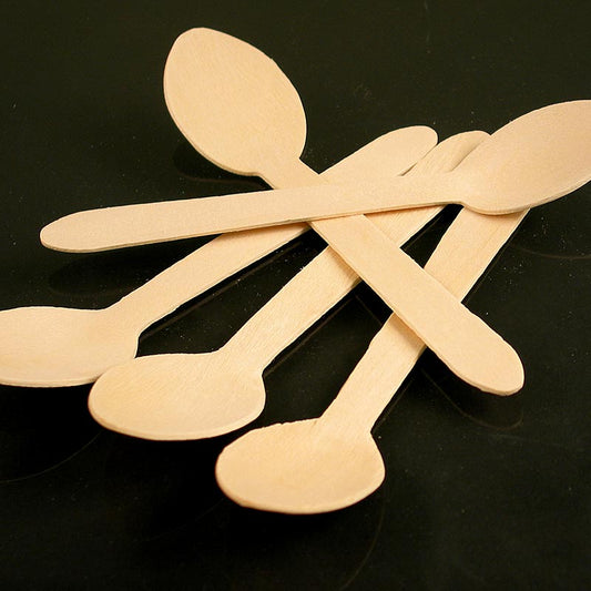 Wegwerp houten eetlepels, 100 stuks