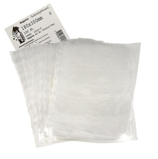 Krimpzakjes/ Shrinkbag, voor vacuümverpakking & krimpen in waterbad, 180x300mm, 100 stuks