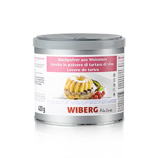 Wiberg bakpoeder van wijnsteen, zonder toegevoegd fosfaat, 420 g