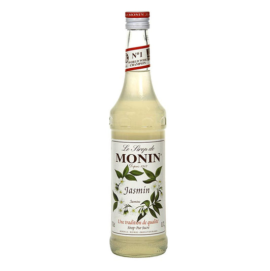 Monin Jasmijn siroop, 700 ml - Een fles van 700 ml Monin Jasmijn siroop, perfect om heerlijke jasmijn gearomatiseerde drankjes te maken