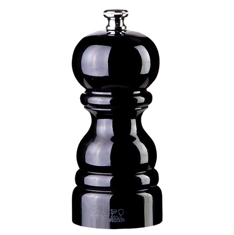 Peugeot pepermolen PARIS, 12cm hoog, zwart beuken, 1 st - Duurzame zwarte beukenhouten pepermolen van 12cm hoogte van Peugeot