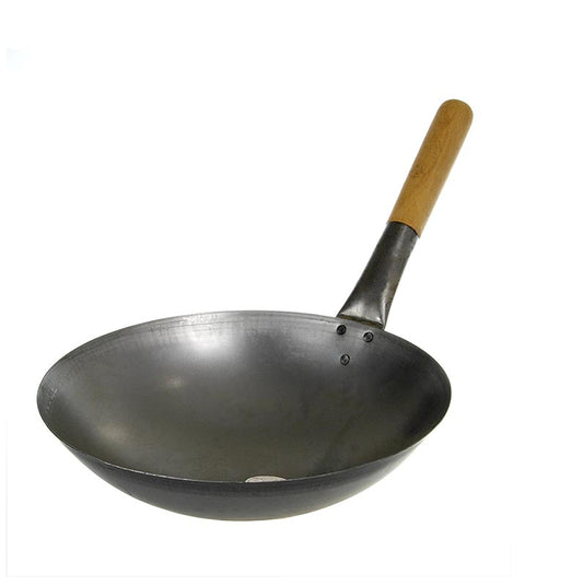 Wokpan – 1e kwaliteit, ronde bodem met steel, zonder oor, ø 30 cm, 1 stuk
