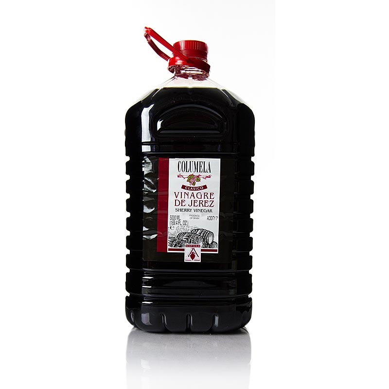 5 liter fles jonge Sherryazijn van Columela, met 7% zuurgehalte
